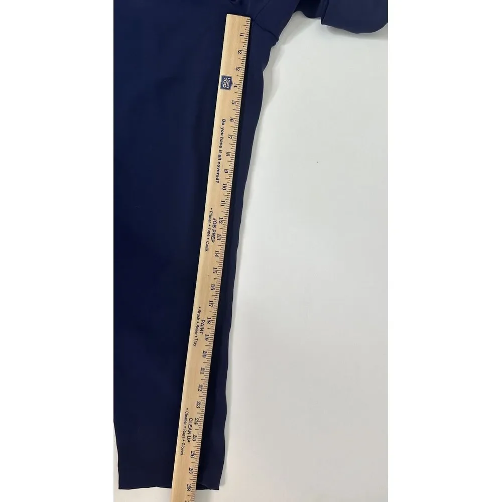 Michael Kors Jumpsuit Women's Medium Ruffle Zipper Pockets Business Casual Navy